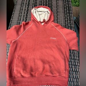 Columbia Burnt Red/Tan Hoodie in Solid Condition